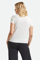 Women's Racing Patches Crew T-Shirt in the color Off White - Women's Back View