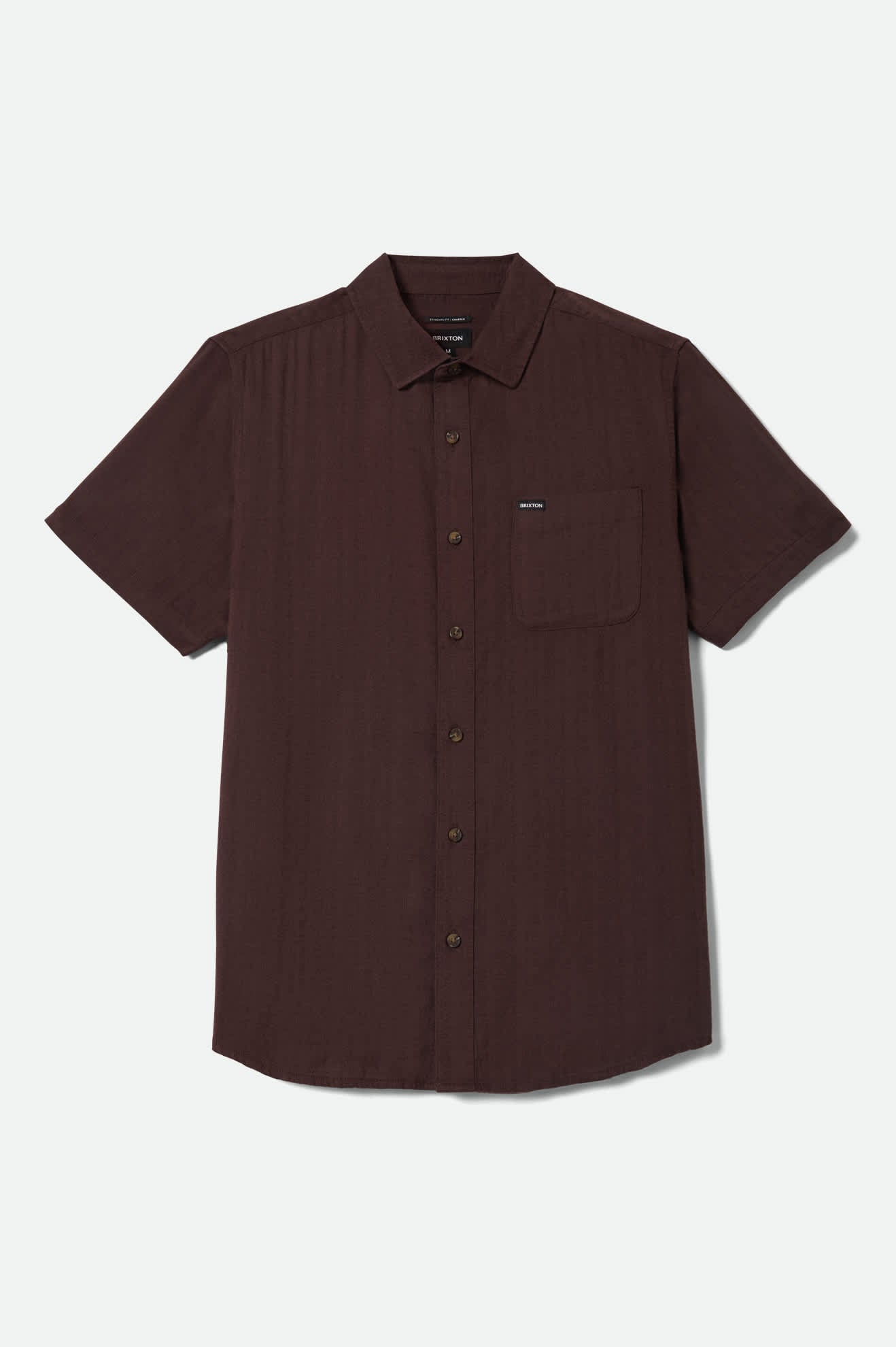 Men's Charter Slub Short Sleeve Shirt in the color Chocolate - Front Product View