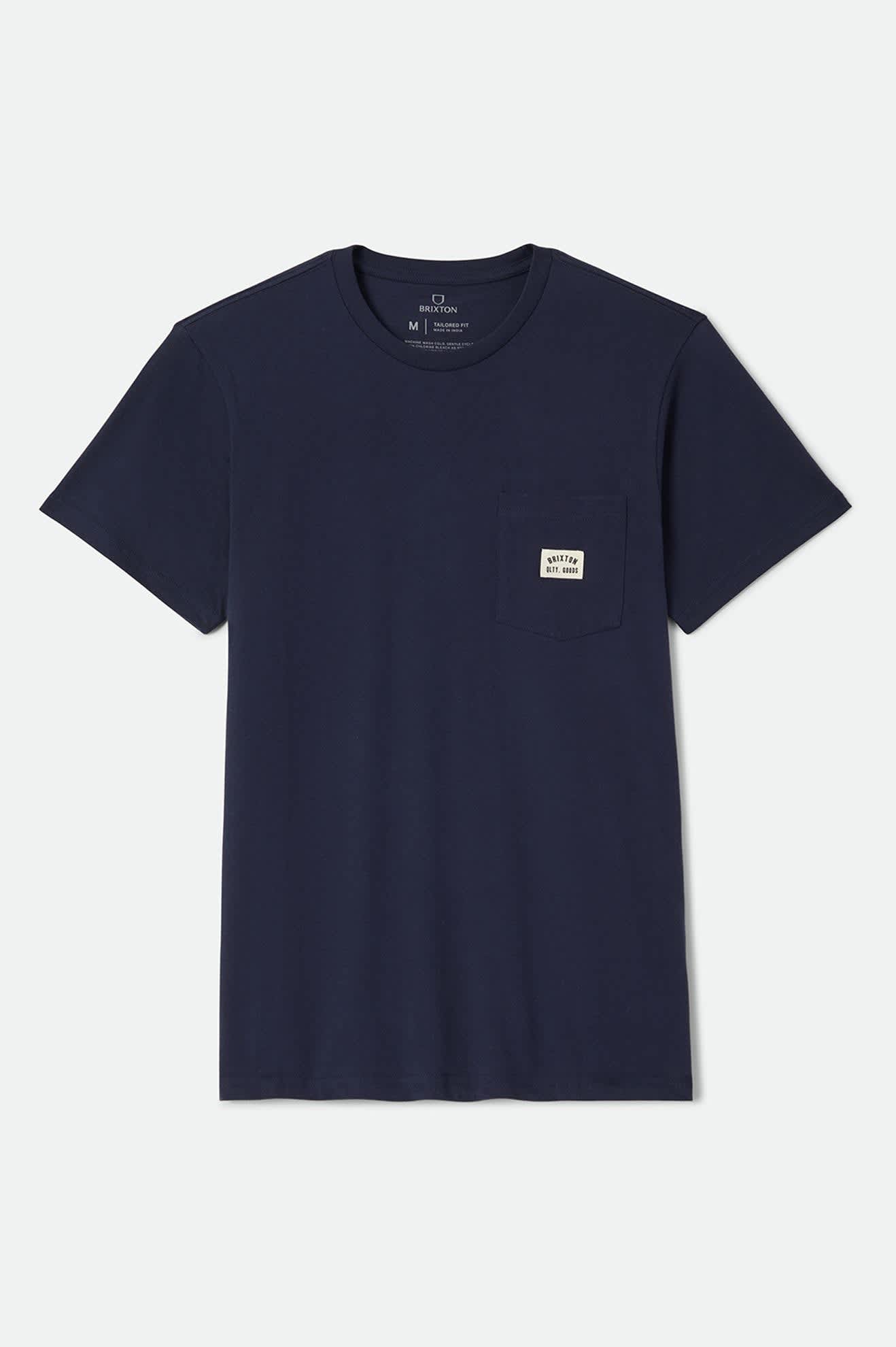 Men's Woodburn Tailored Pocket T-Shirt in the color Navy - Front Product View