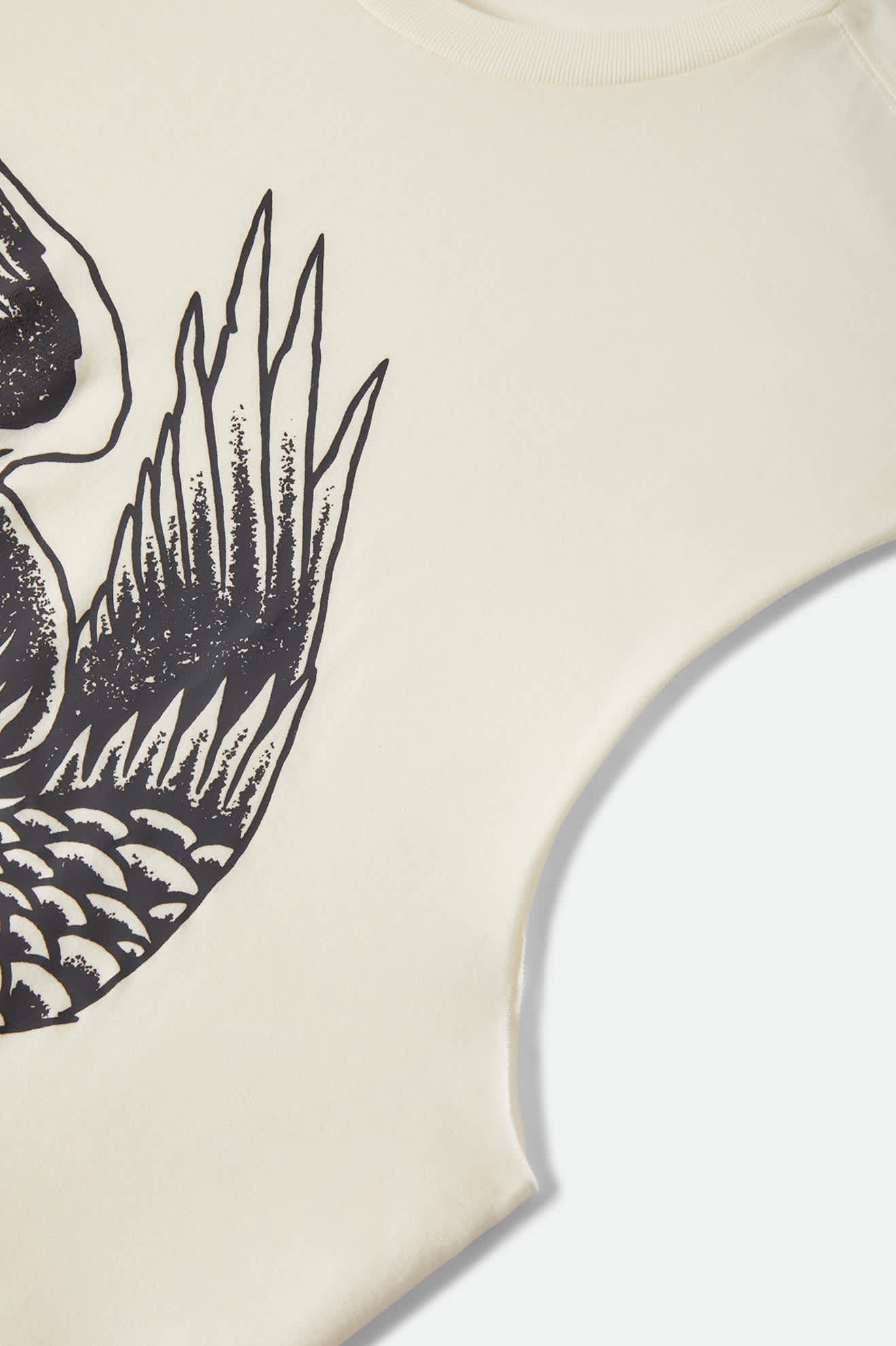 Men's Wolcott Worn In Boxy Muscle Tank in the color Off White - Additional Laydown image