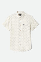Men's Charter Slub Short Sleeve Shirt in the color Off White Micro Geo - Front Product View