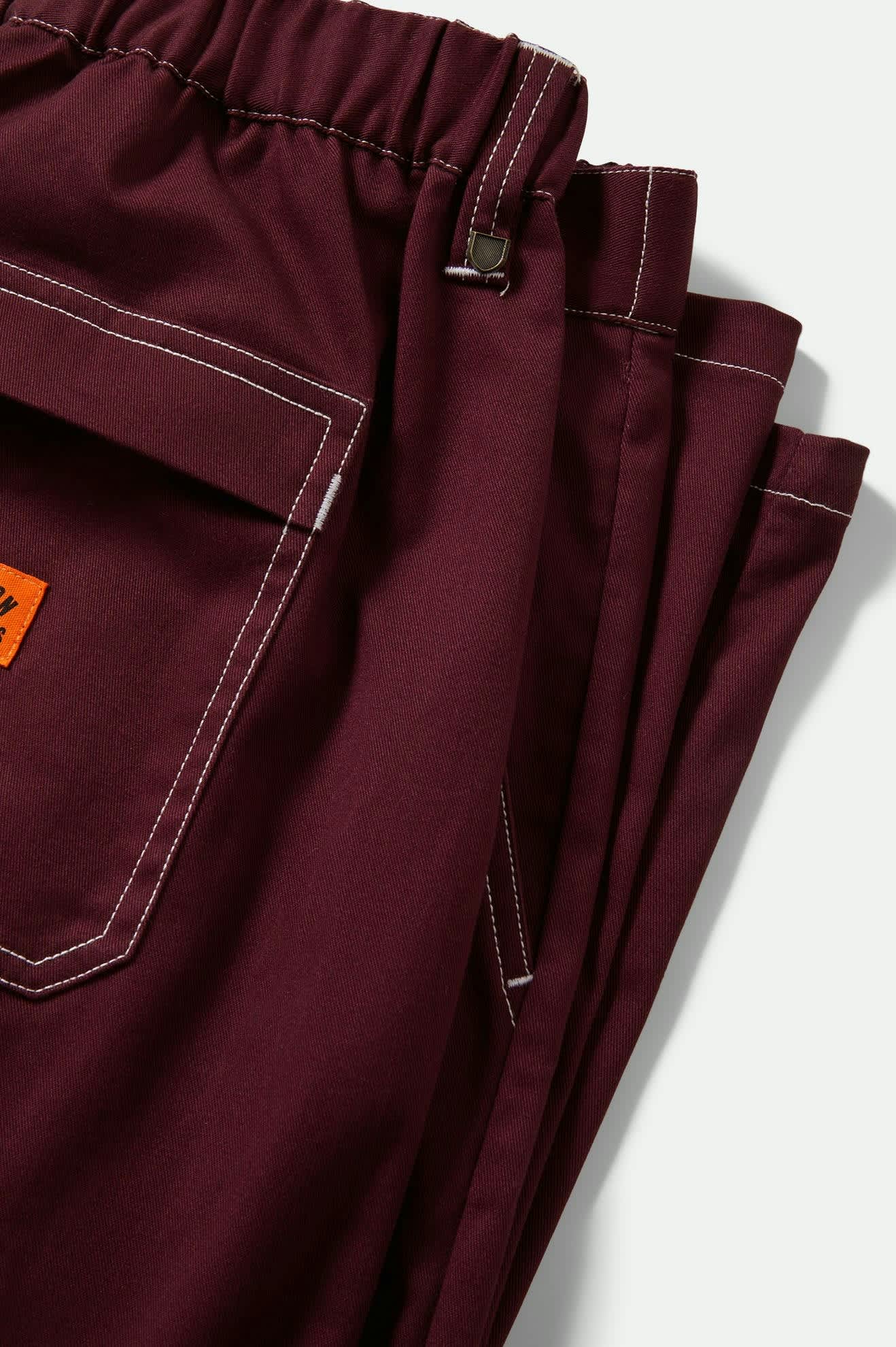 Men's Union Baggy Pant in the color Port - Additional Laydown image