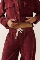 Women's Utility Everyday Barrel Pant in the color Wild Ginger Cord - Additional Fit image