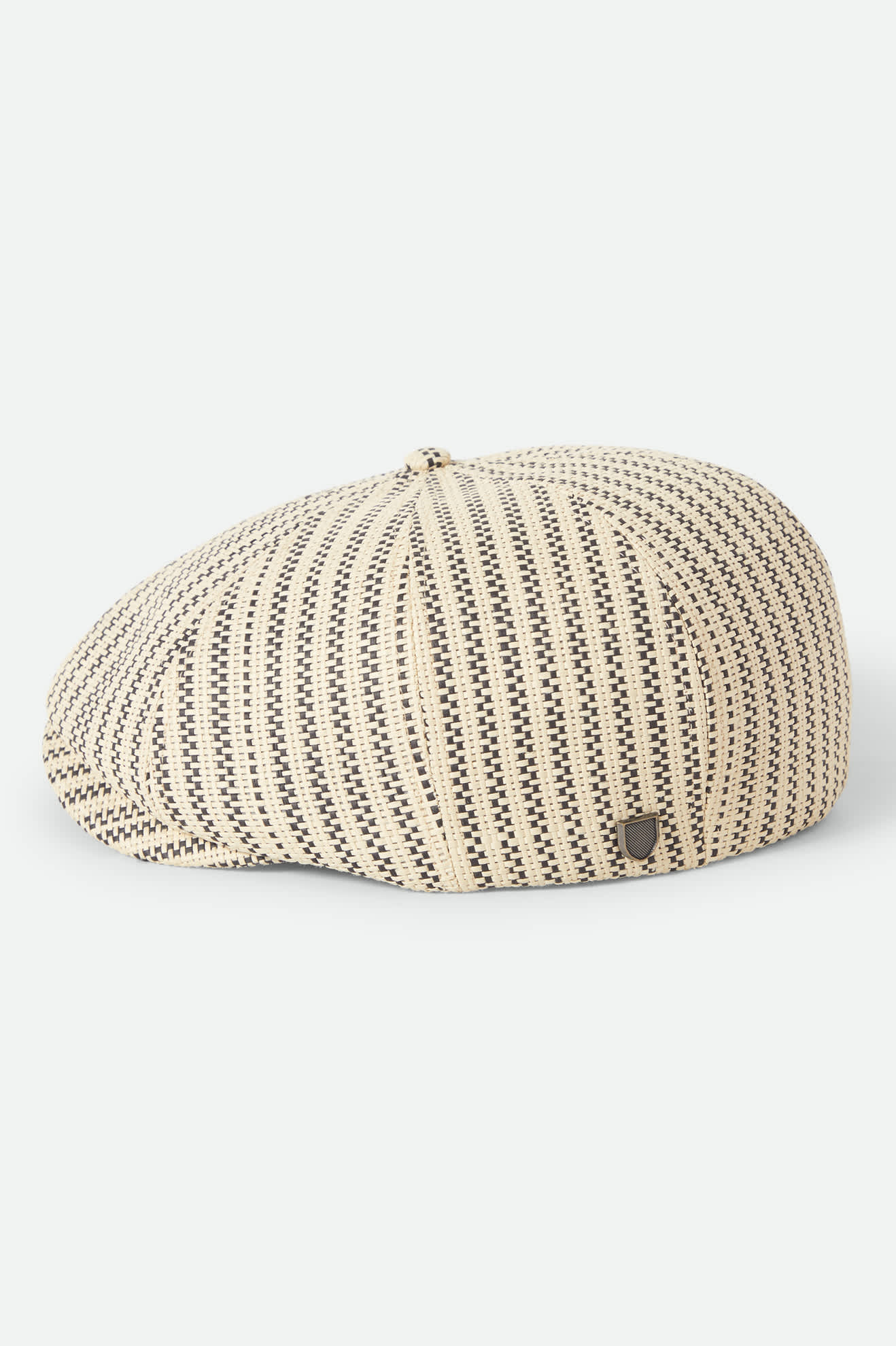 Unisex Brood Lightweight Newsboy Cap in the color Natural/Black Straw - Additional Laydown image