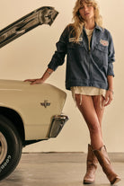 Men's Goodyear Trademark Lightweight Coaches Jacket in the color Washed Navy - Women's Lifestyle image