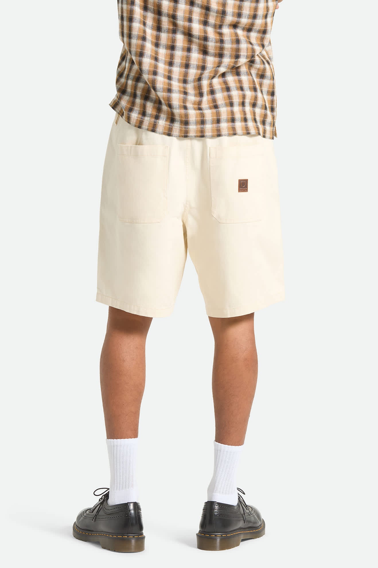 Men's Surplus Vintage Wash Herringbone Short in the color Whitecap - Men's Back View