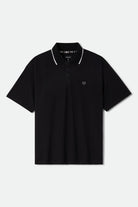Men's Anton Short Sleeve Polo in the color Black - Front Product View