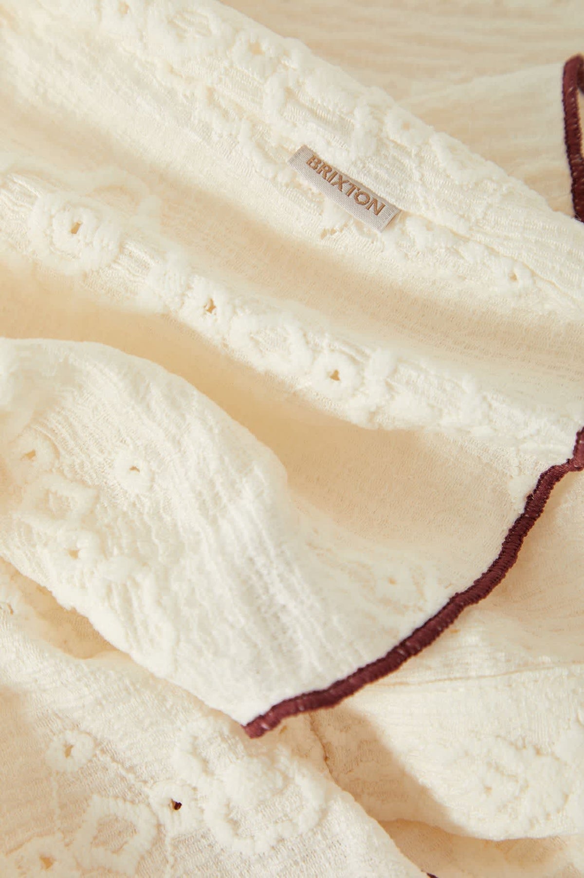 Women's Grace Button Down Shirt in the color Off White/Wild Ginger - Additional Laydown image