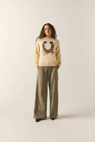 Women's Howdy Crew Sweater in the color Whitecap - Additional Fit image