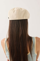 Unisex Brood Newsboy Cap in the color Egret White - Women's Back View