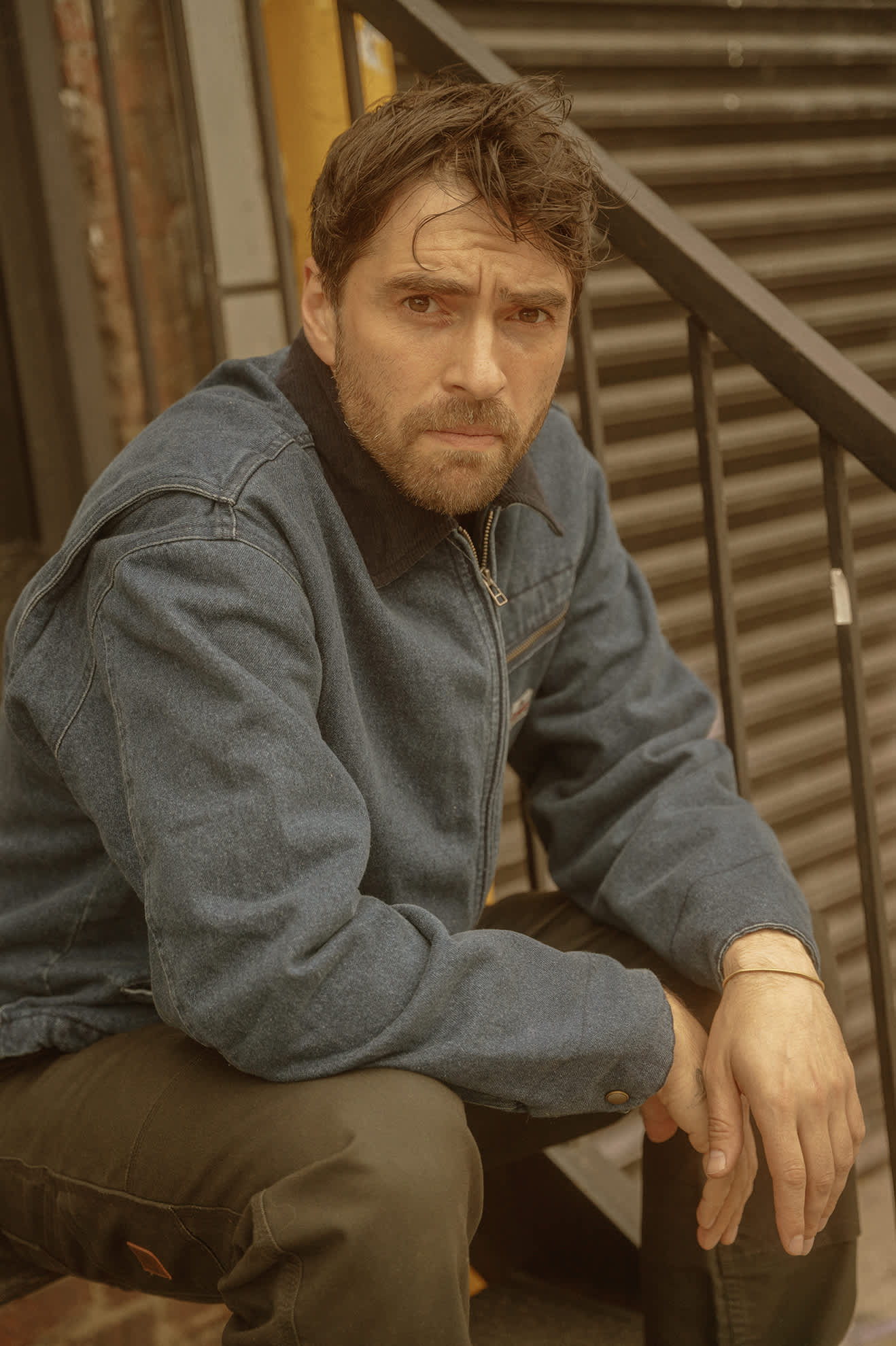 Men's Altered Threads Lined Garage Jacket in the color Medium Wash Denim - Men's Lifestyle image