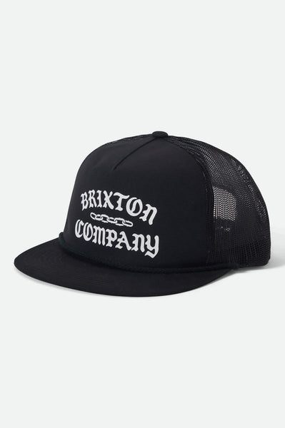 Unisex Chains NetPlus Trucker Hat in Black/Black – Brixton