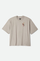 Men's Sword Short Sleeve Boxed Crop T-Shirt in the color Pebble Stone - Front Product View