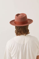 Unisex Eames Fedora in the color Teak/Caramel - Men's Back View
