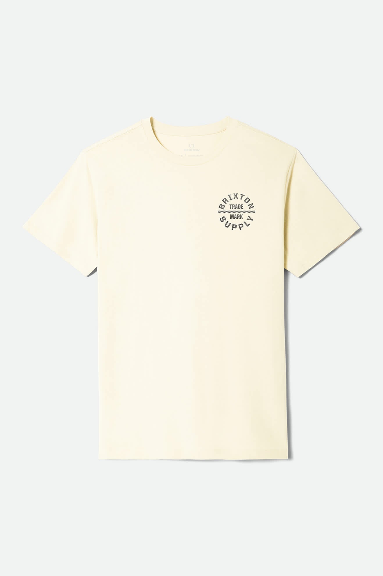 Men's Oath V Short Sleeve Standard T-Shirt in the color Cream/Washed Black - Front Product View