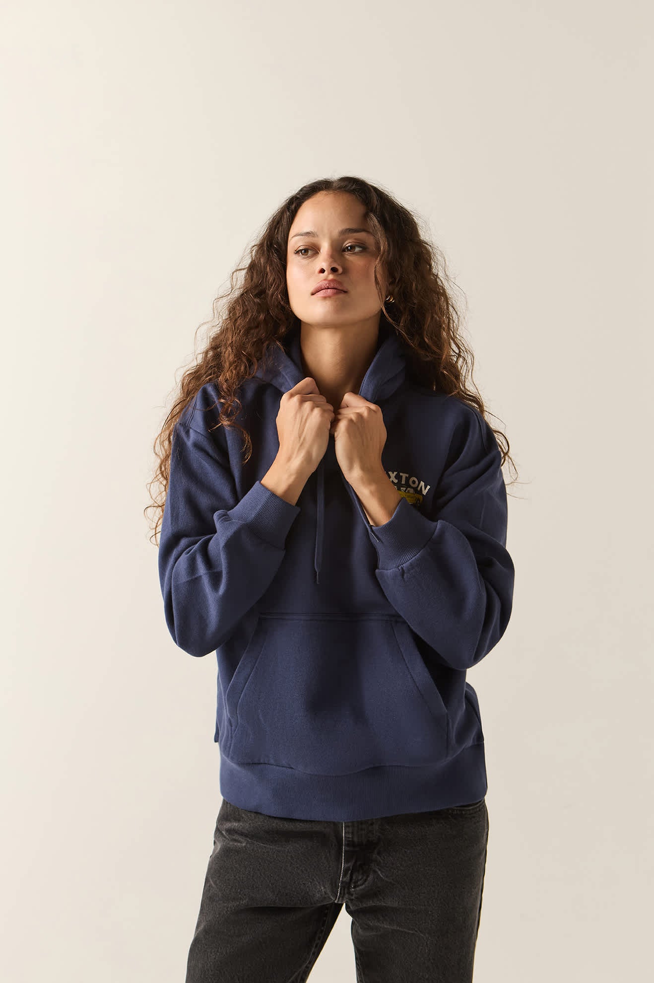 Women's High Speed Hoodie in the color Washed Navy - Additional Fit image