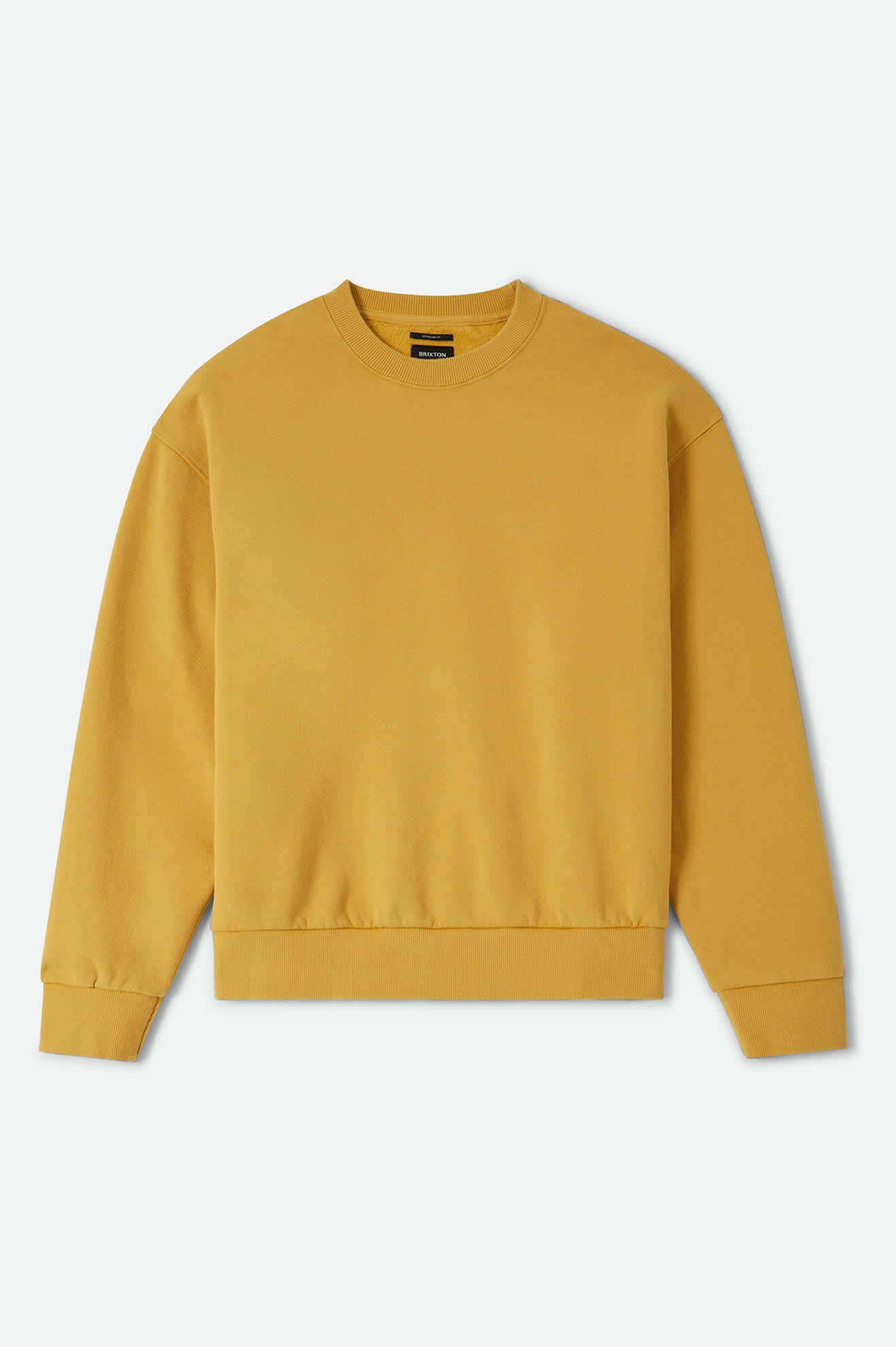 Men's Brixton Baseline Crew Fleece in the color Dusted Ochre Vintage Wash - Front Product View