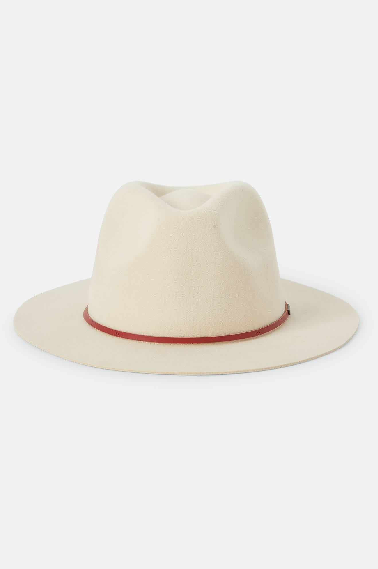 Unisex Wesley Fedora in the color Wax Paper/Red Earth - Additional Laydown image