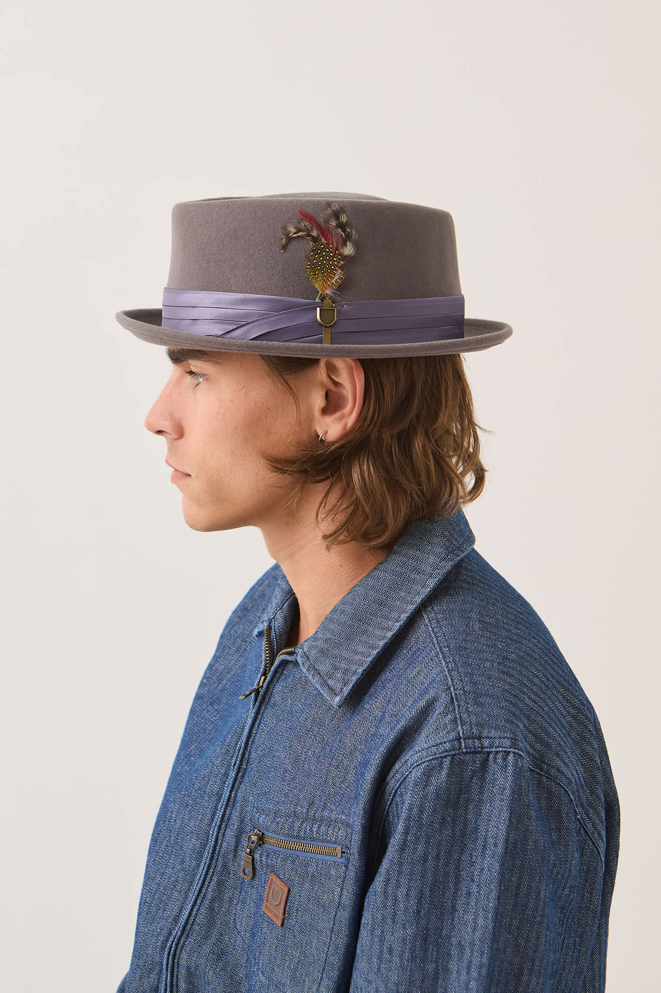 Unisex Stout Pork Pie in the color Charcoal/Charcoal - Men's Side View