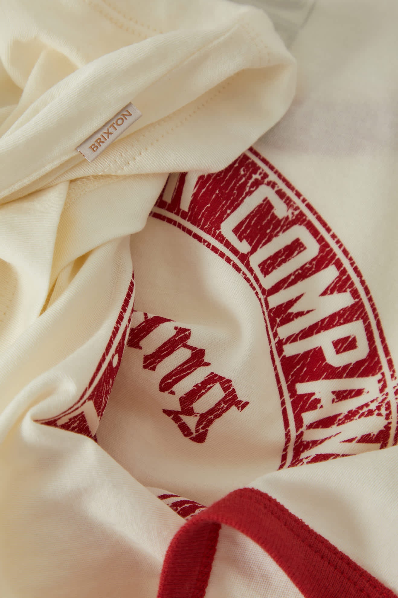 Women's Ford Mustang Baby Ringer T-Shirt in the color Wimbledon White - Additional Laydown image
