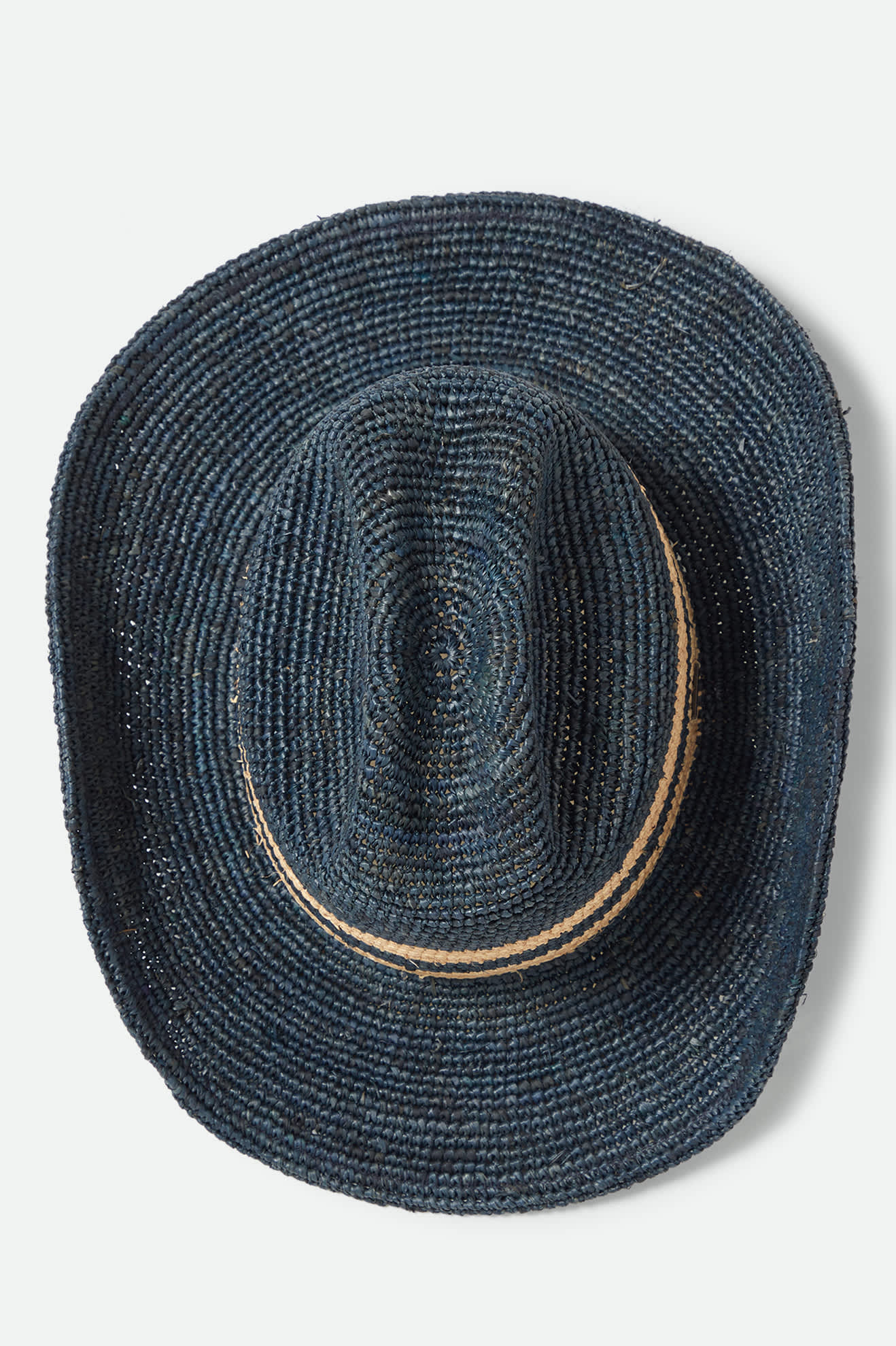 Women's Odessa Straw Packable Cowboy Hat in the color Midnight Blue/Tan Stripe - Additional Laydown image