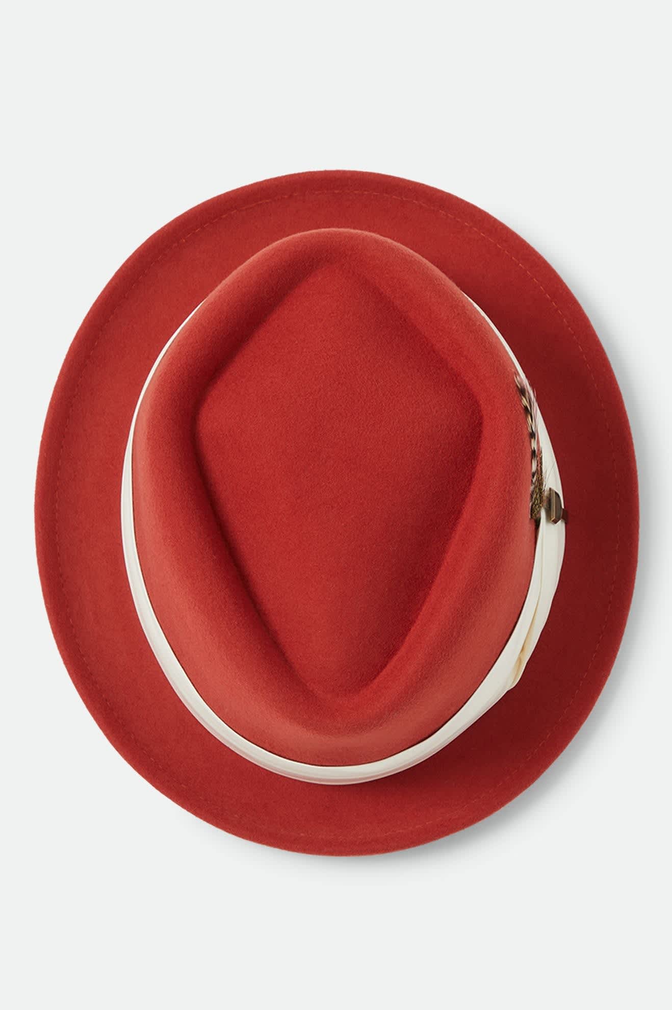 Unisex Stout Pork Pie in the color Red Earth/Wax Paper - Additional Laydown image