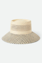 Women's Lilith Panama Bucket Hat in the color Natural/Black - Front Product View