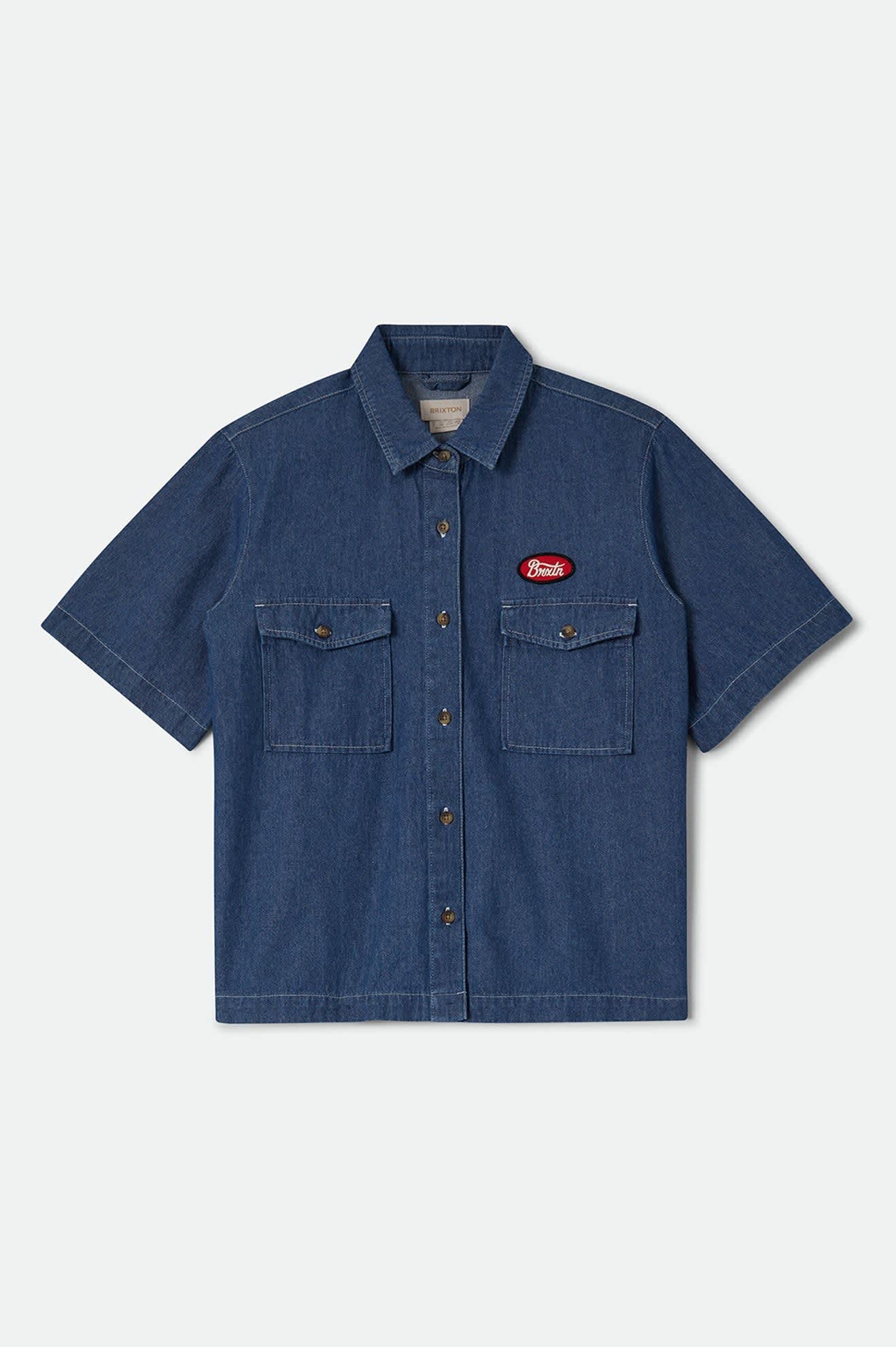 Women's Mechanics Women's Shirt in the color Medium Chambray - Front Product View
