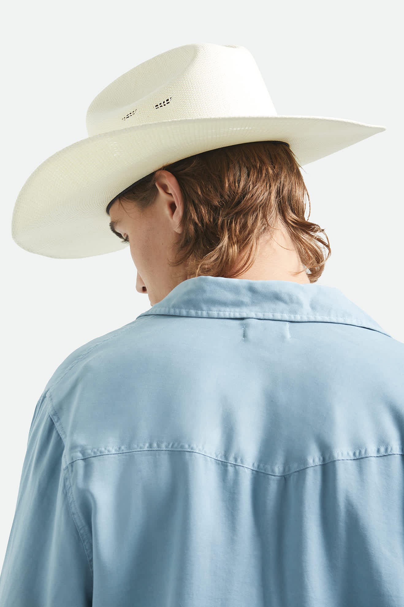 Unisex Laredo Straw Cowboy Hat in the color Bone - Men's Back View