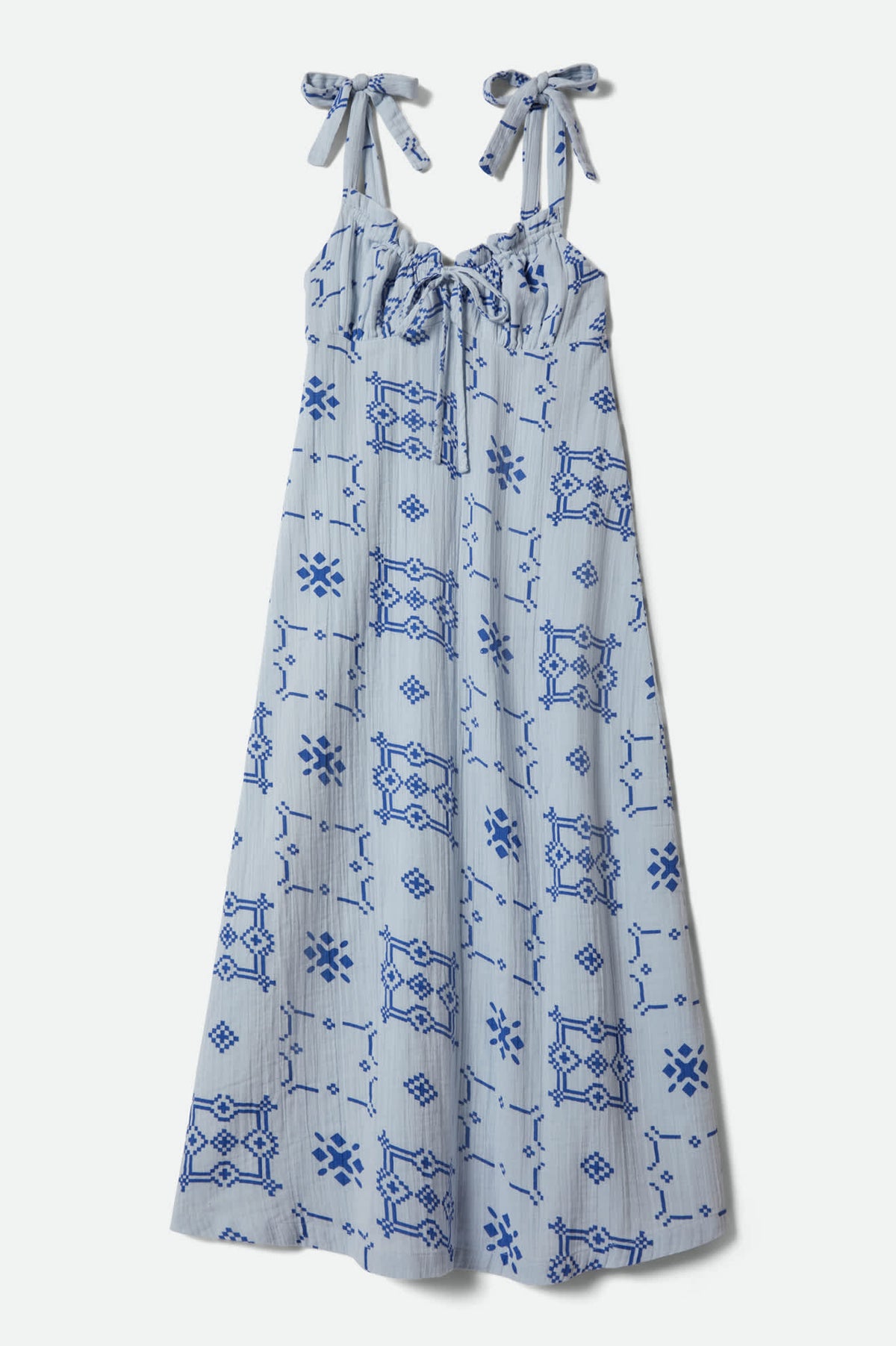 The Tie Dress - Aura Blue Tile Print The Tie Dress - Aura Blue Tile Print