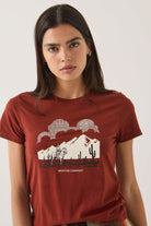 Women's Great Springs Slim Crew T-Shirt in the color Dark Brick - Additional Fit image