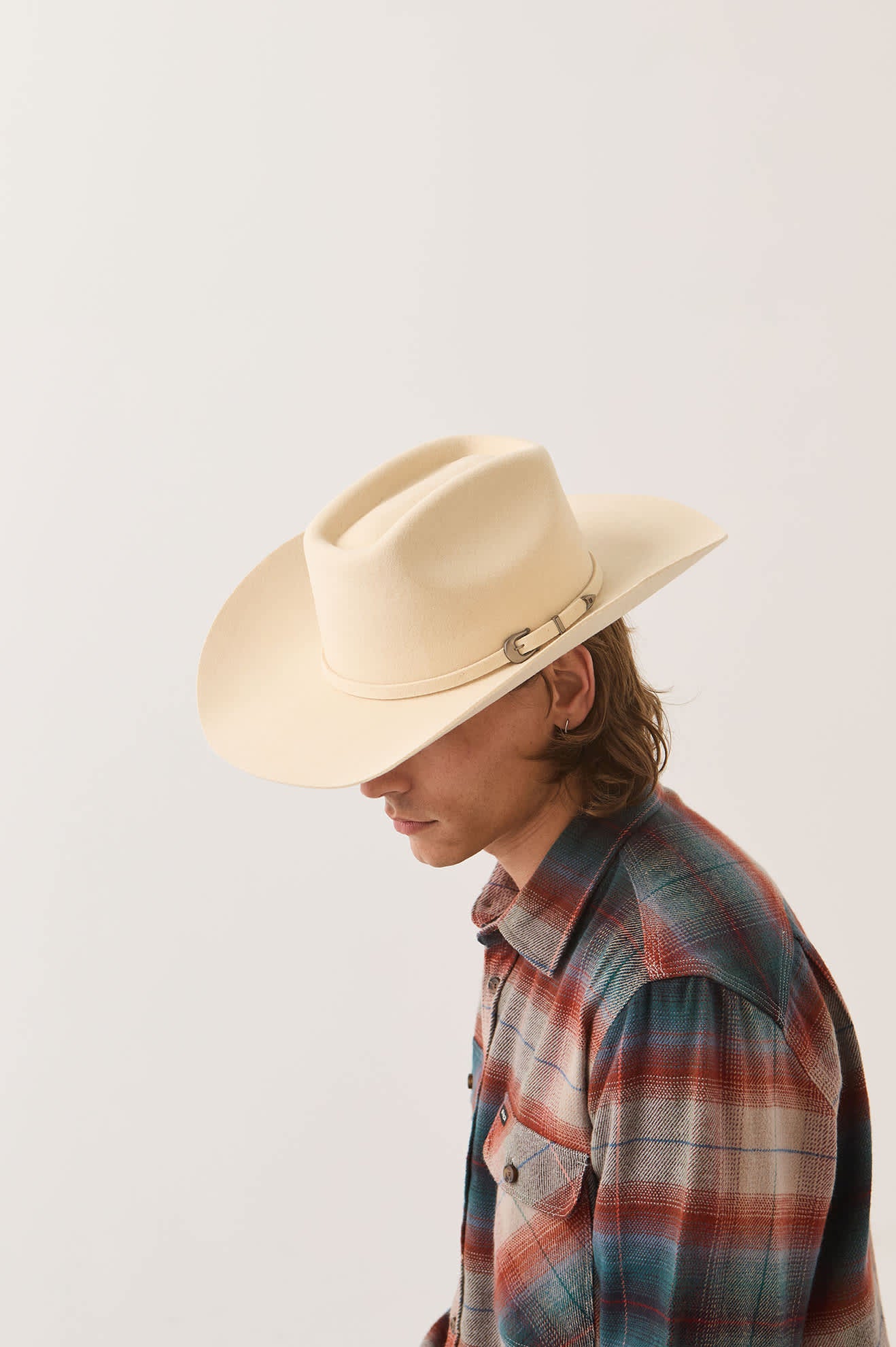Unisex Prescott Brick Top Cowboy Hat in the color Wax Paper - Additional Fit image