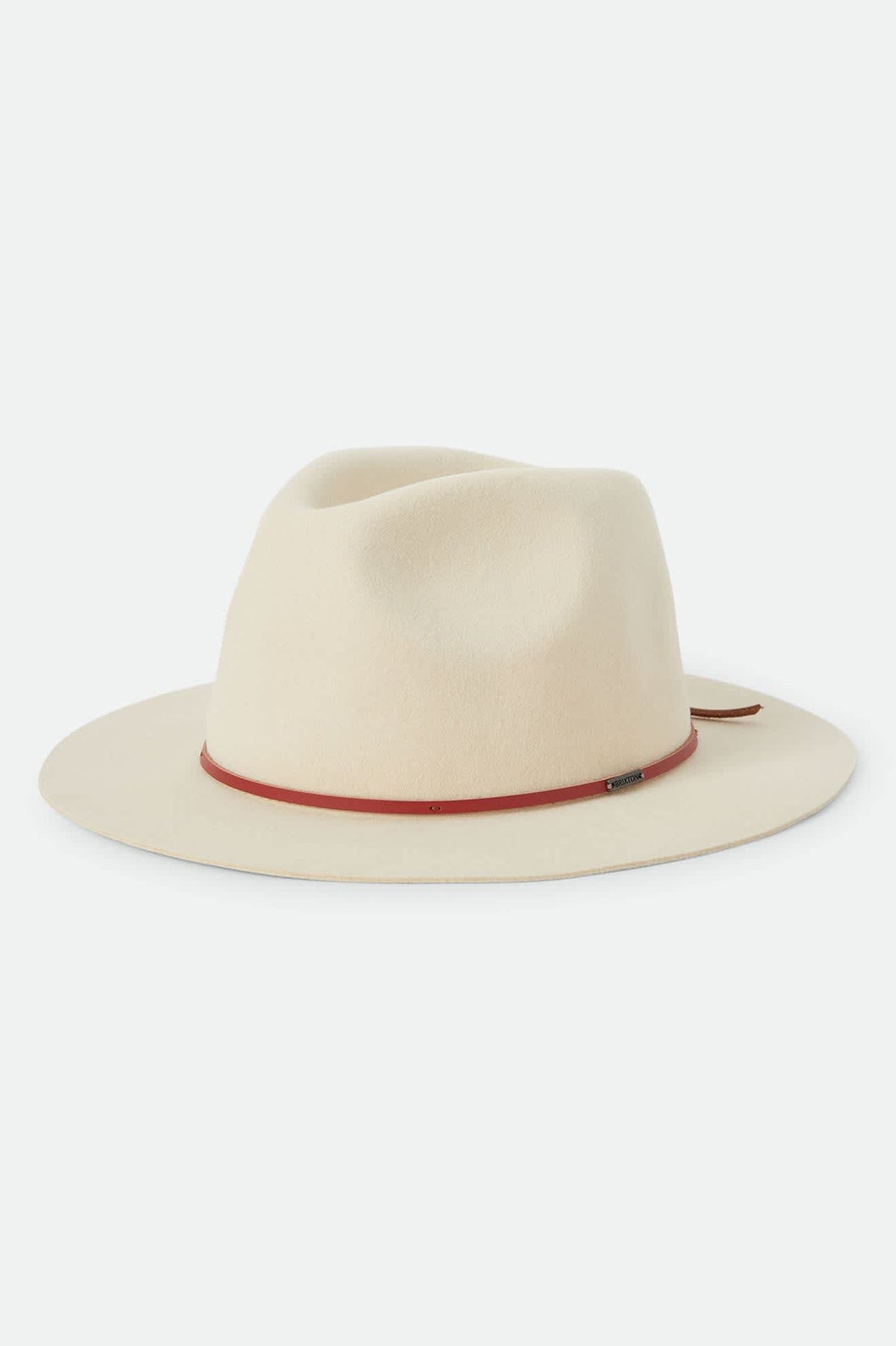 Unisex Wesley Fedora in the color Wax Paper/Red Earth - Front Product View