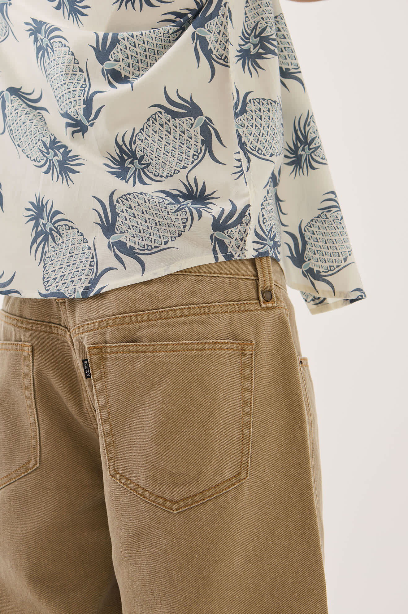 Men's Brixton Relaxed Short in the color Washed British Khaki - Additional Fit image