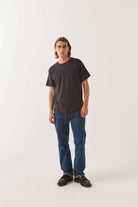 Men's Brixton Baseline Henley T-Shirt in the color Black - Men's Front View