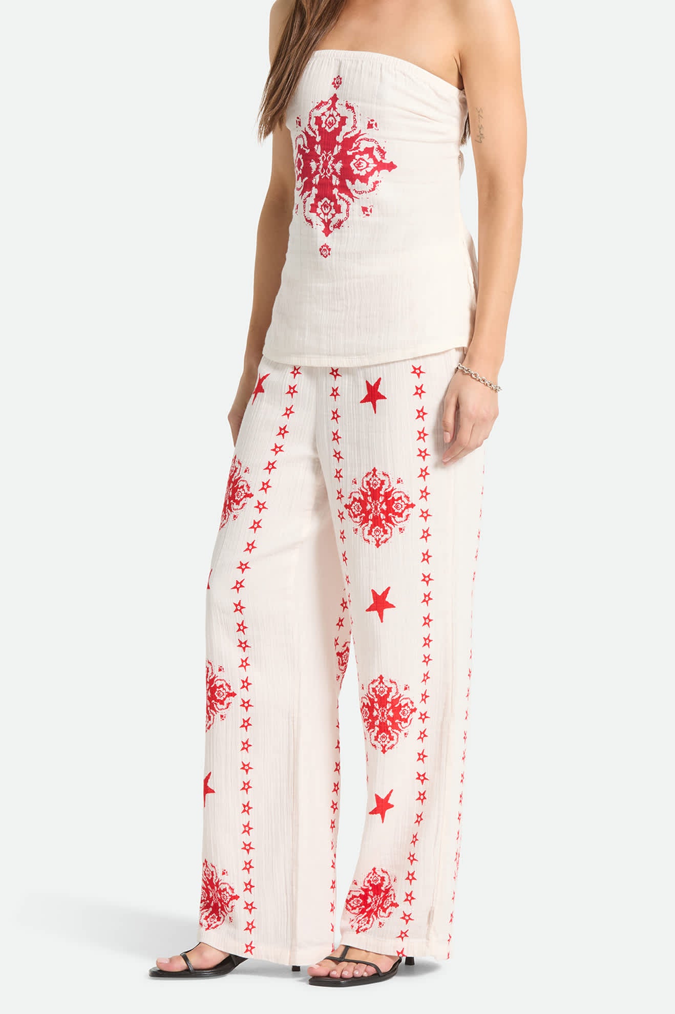 Women's The Lola Lounge Pant in the color Off White Tile - Additional Fit image