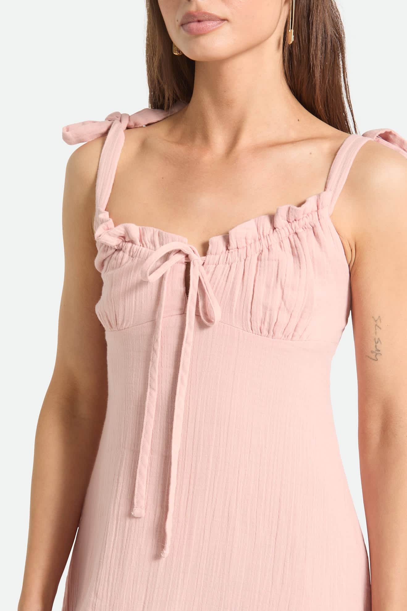 Women's The Tie Dress in the color Silver Pink - Women's Front View