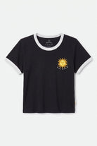 Women's Sunny Days Baby T-Shirt in the color Black/White - Front Product View