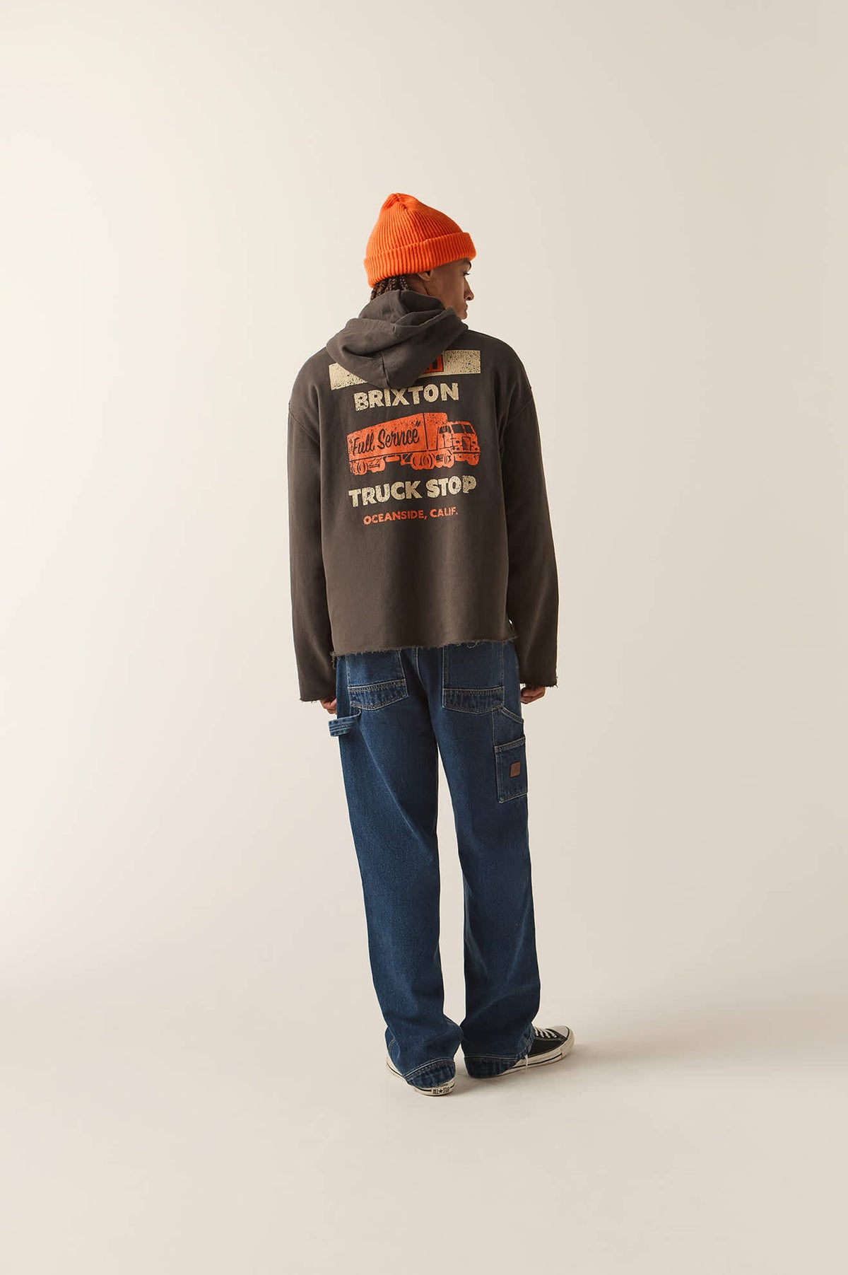 Men's 76 Chopped Hoodie in the color Washed Black - Additional Fit image