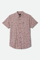 Men's Charter Print Short Sleeve Shirt in the color Dark Pink/Silver Crackle Paint - Front Product View