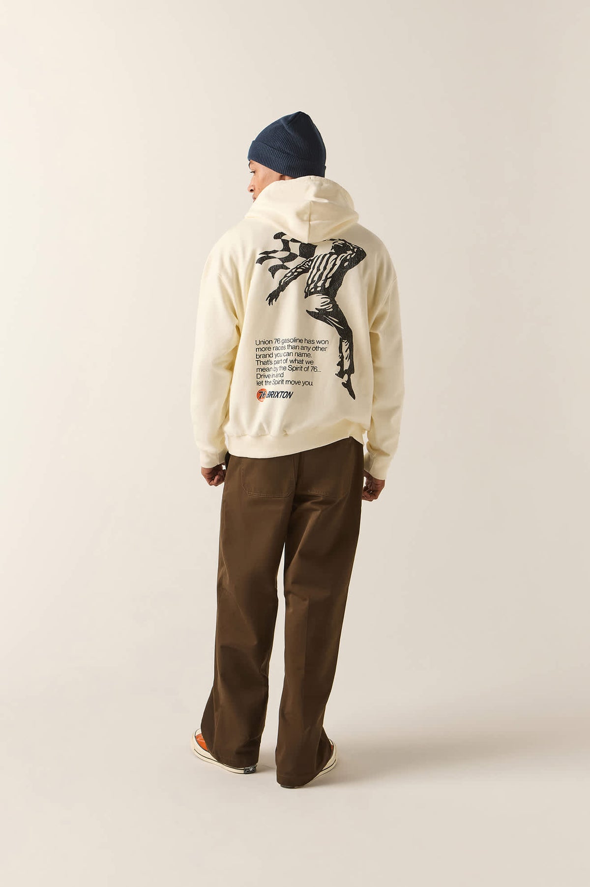 Men's 76 Finish Line Hoodie in the color Washed Off White - Additional Fit image