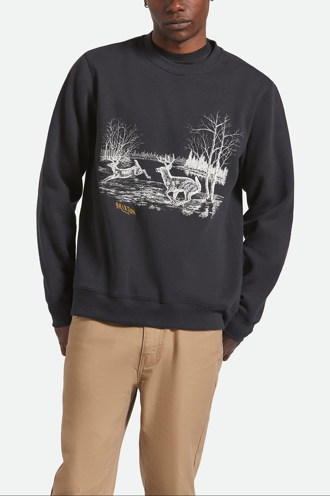 Men's Gallop Crew in the color Black - Men's Front View