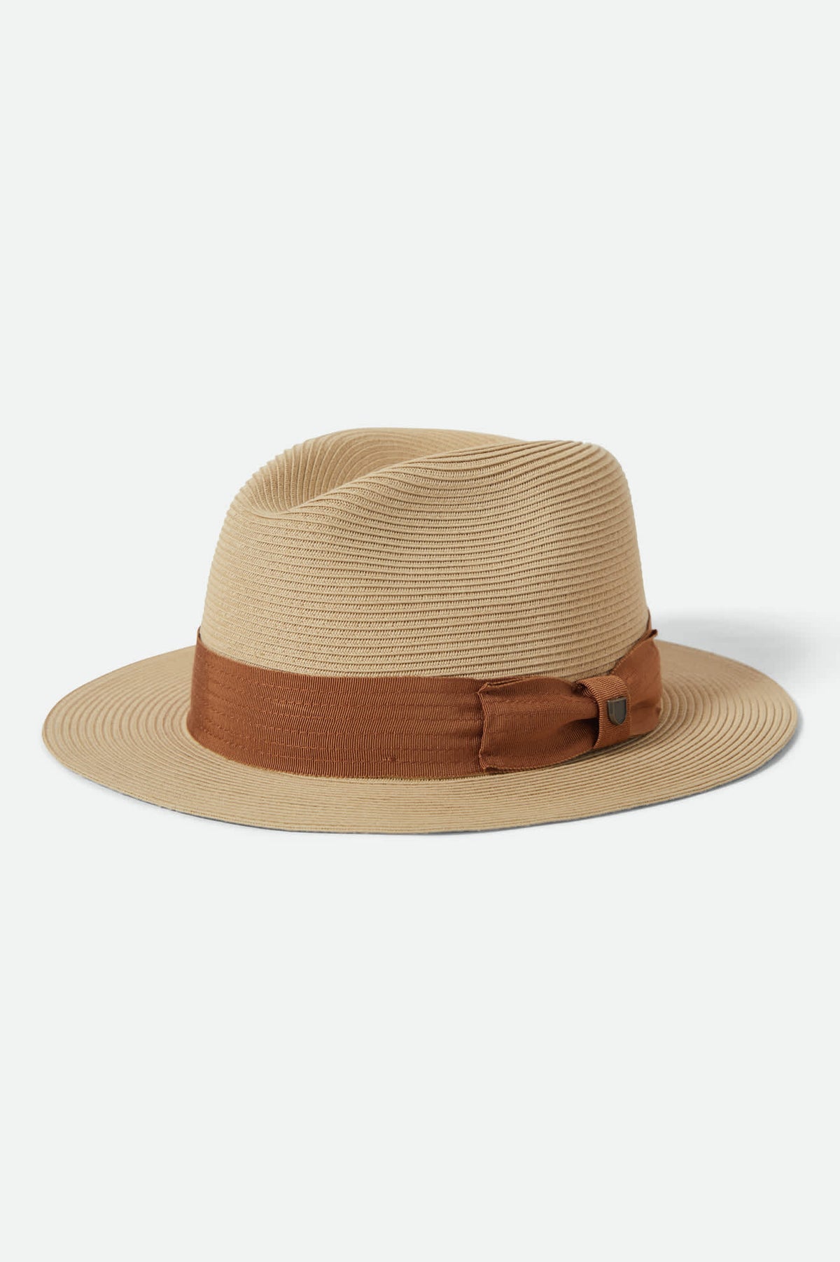 NWT Woven Straw Fedora Hat in Natural Tan Vince Camuto Paper Straw Fedora Sun Hat – Grosgrain Ribbon  main image 4