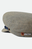 Unisex 76 Fiddler Fisherman Cap in the color Navy/Off White Hickory Stripe - Additional Laydown image