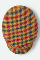 Unisex Fiddler Fisherman Cap in the color Taupe/Orange/Royal - Additional Laydown image