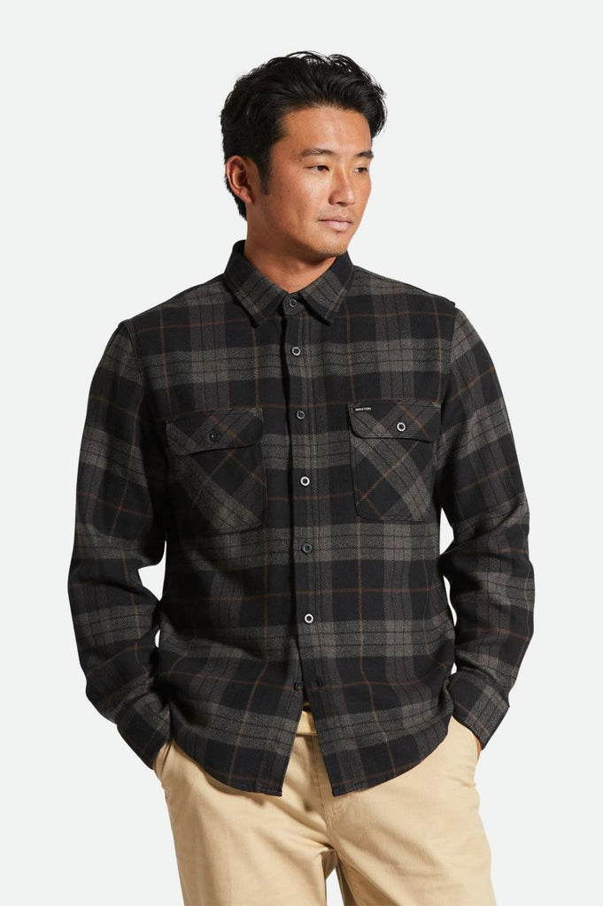 Brixton Bowery L/S Flannel - Black/Charcoal