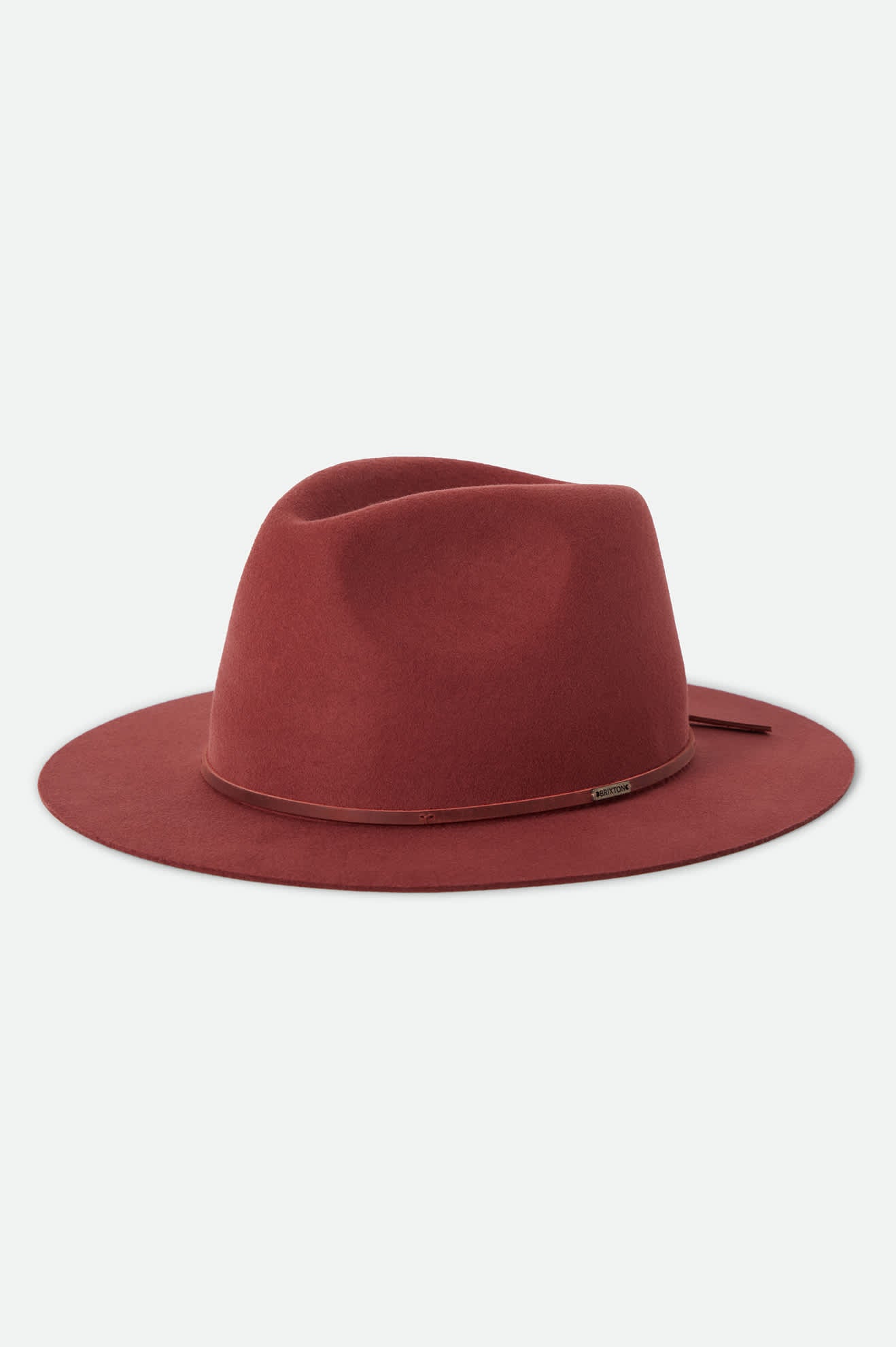 Unisex Wesley Fedora in the color Dark Brick/Dark Brick - Front Product View