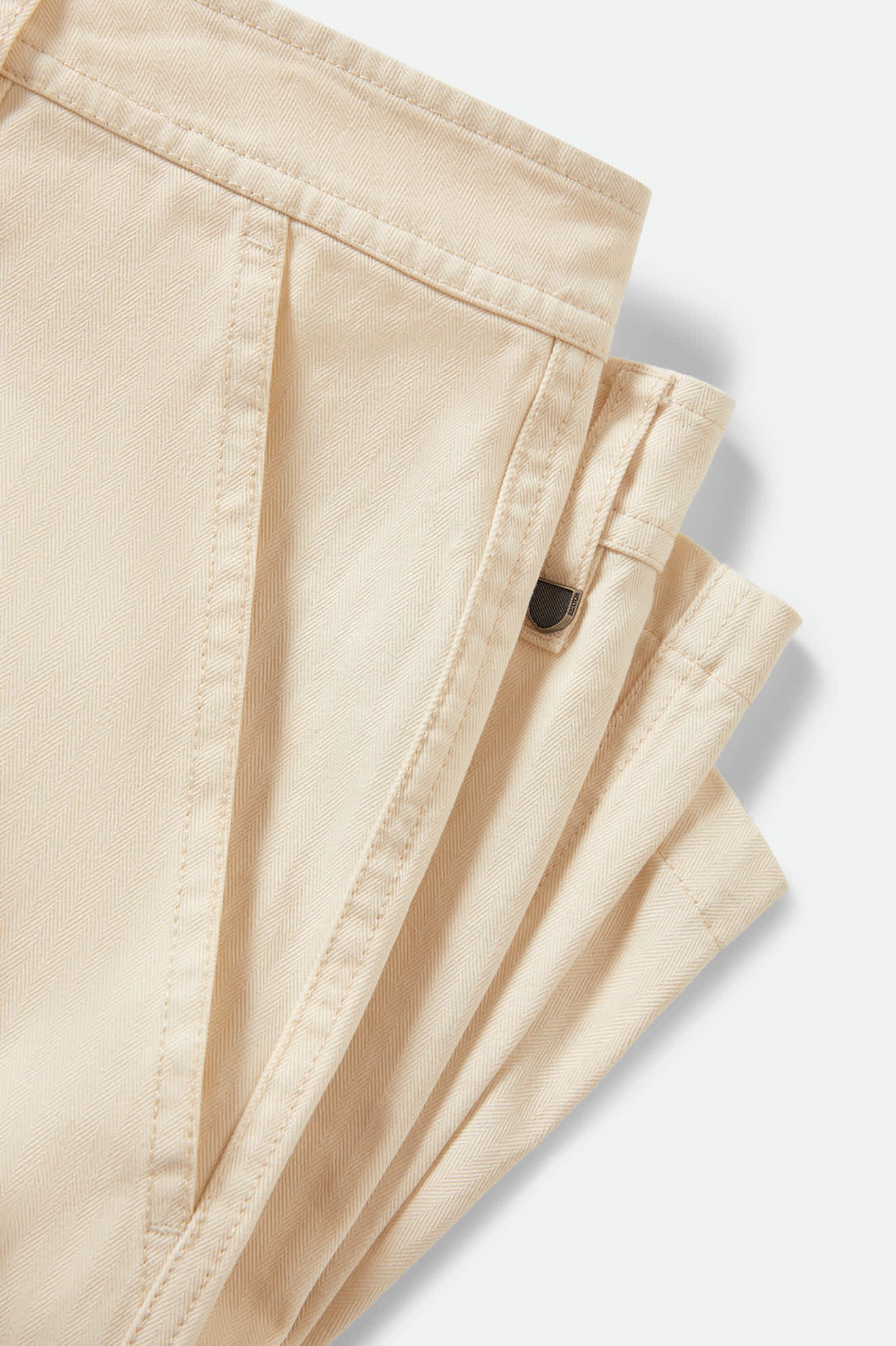 Men's Surplus Vintage Wash Herringbone Short in the color Whitecap - Additional Laydown image
