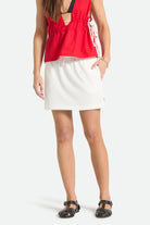 Women's Carefree Organic Garment Dye Lounge Skirt in the color Off White - Women's Front View