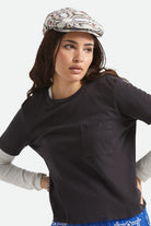 Unisex Hooligan Flat Cap in the color Digi Tile Flannel - Women's Front View